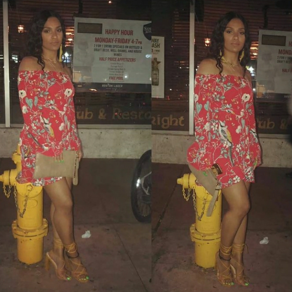 Beautiful red floral dress from Misguided